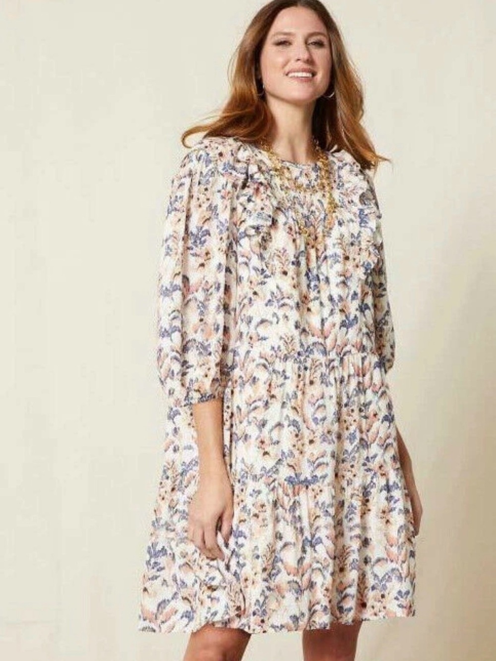 Matilda Jane Good Hart GH Perennial Florals Ruffled Dress Size Medium